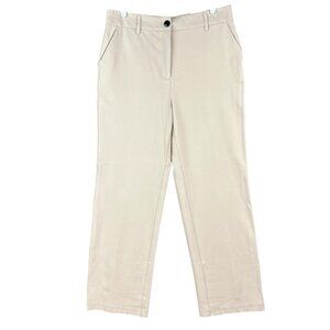 C by One Women's Straight Leg Stretch Beige Trouser Pants‎ Size L High Rise NWT